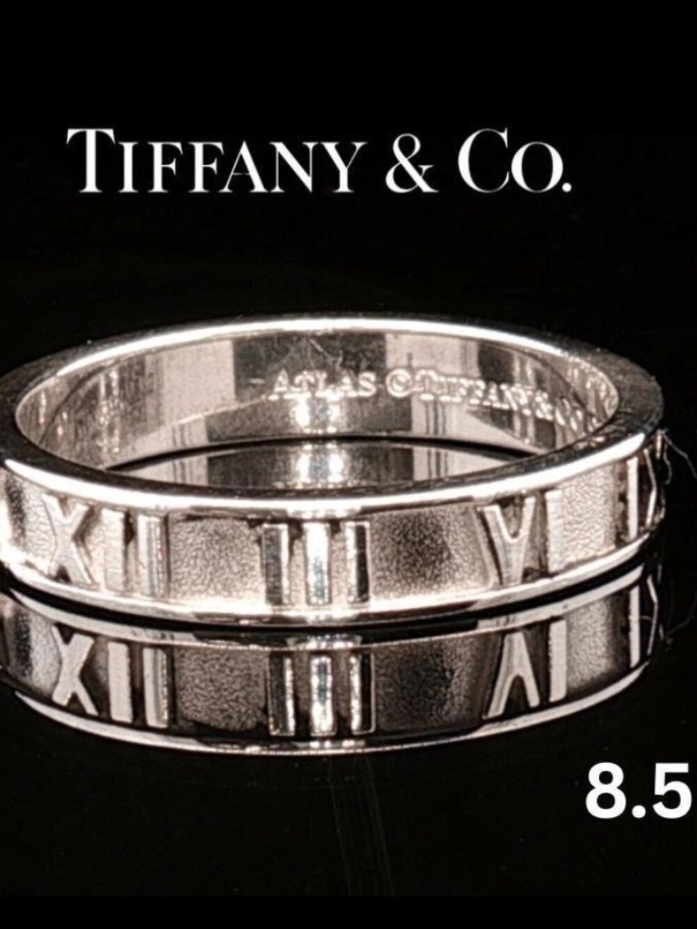 925 Silver Tiffany and Co Atlas Roman Numeral Ring